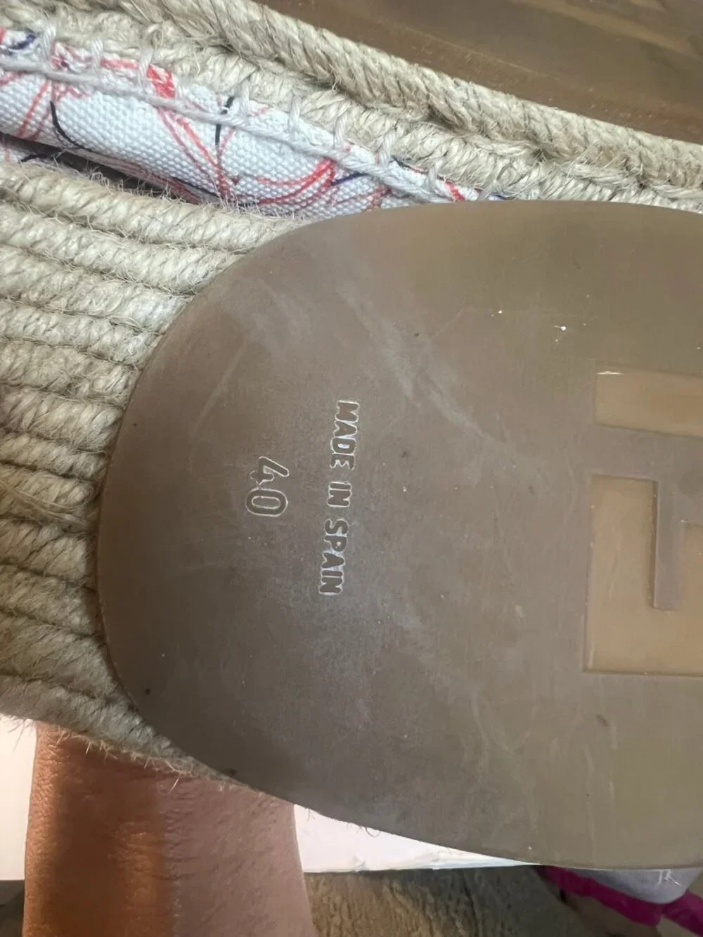 Fendi Pink White Navy Patterned Espadrille Flats